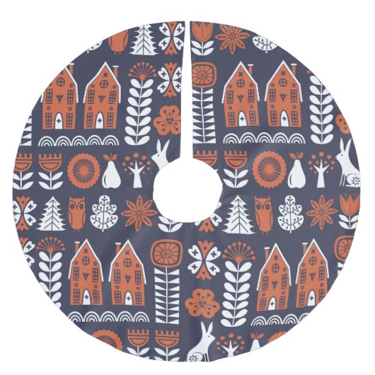 Scandinavische volkskunst  patroon kerstboom rok (Voorkant)