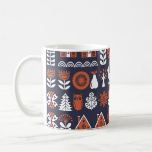 Scandinavische volkskunst patroon koffiemok