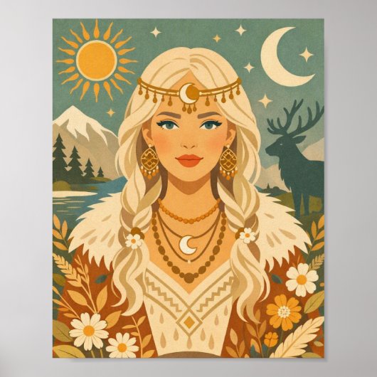 Scandinavische volkskunst poster (Voorkant)