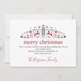 Scandinavische volkskunst rendieren foto Kerstmis Feestdagenkaart