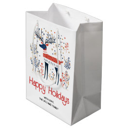 Scandinavische volkskunst stijl herten kerstvakant medium cadeauzakje