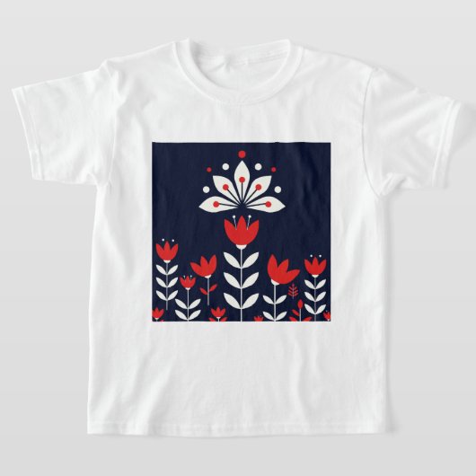Scandinavische volkskunst t-shirt (Laagn)