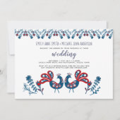 Scandinavische volkskunst TROUW Uitnodiging Vogels (Voorkant)