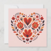 Scandinavische volkskunst Valentijnse Notitiekaartje (Voorkant)