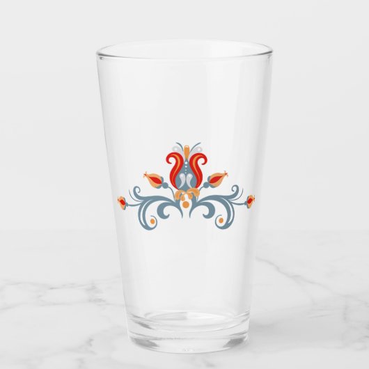 Scandinavische volkskunst Velkommen Drink glas (Voorkant)