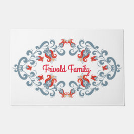 Scandinavische volkskunst "Velkommen" gepersonalis Deurmat