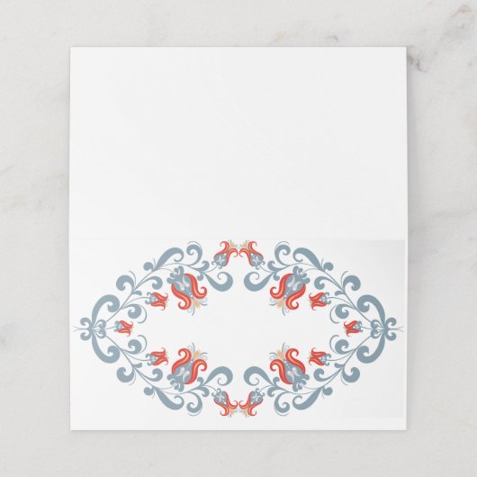 Scandinavische volkskunst Velkommen Place Cards Plaatskaartje (Buitenkant ongevouwen)