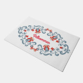 Scandinavische volkskunst "Velkommen" Welkom Mat (Schuin)