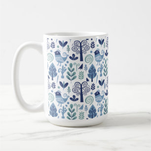 Scandinavische Volkskunst Vogel- en Botanisch Patr Koffiemok