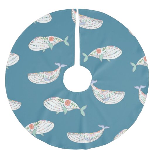 Scandinavische walvis, zee dierpatroon kerstboom rok (Voorkant)