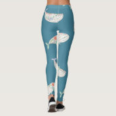 Scandinavische walvis, zee dierpatroon leggings (Achterkant)
