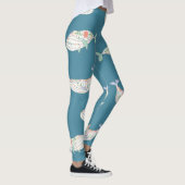 Scandinavische walvis, zee dierpatroon leggings (Rechts)