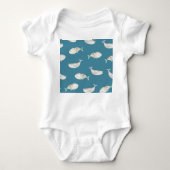 Scandinavische walvis, zee dierpatroon romper (Voorkant)