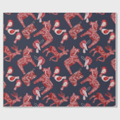 Scandinavische Waterverf Dala Horse Cadeaupapier (Vlak)