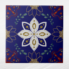 Scandinavische Waterverf van Floral Design Folk Tegeltje