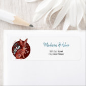 Scandinavische Whimsical Folk Art Hare Botanical Etiket (Insitu)