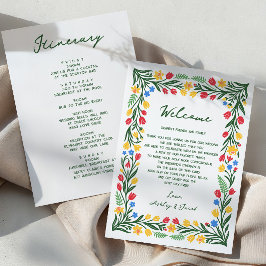 Scandinavische Wilde Bloemen Huwelijksbrief & Agen Programmakaart