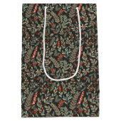 Scandinavische winter bloemen en bessen vakantie medium cadeauzakje (Achterkant)