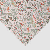 Scandinavische winter bloemen en bessen vakantie tissuepapier (Detail)
