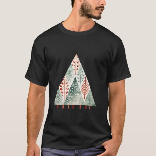 Scandinavische Winter Boho Kerstboom Wom T-shirt (Voorkant)