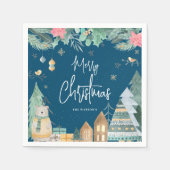 Scandinavische winter "pretkerst" servet (Voorkant)