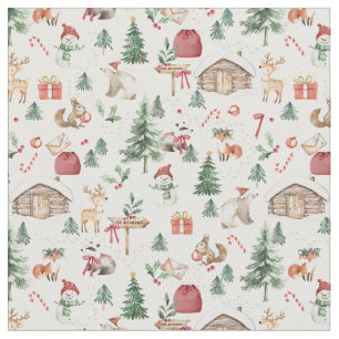 Scandinavische winter wonderland bos kerst stof