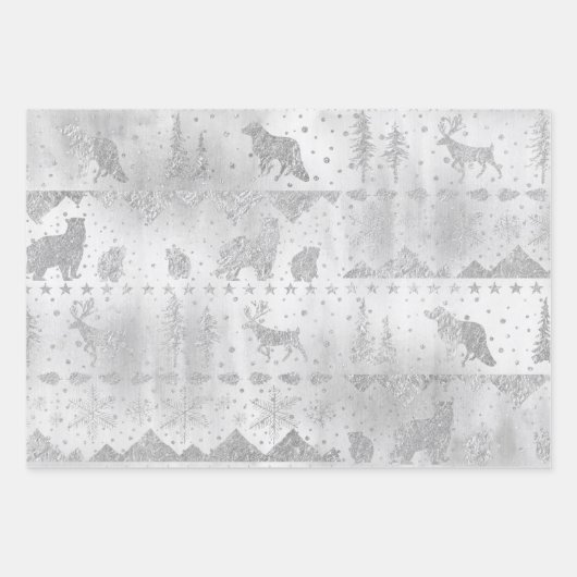 Scandinavische winterdieren in het zeeniveau inpakpapier vel (Voorkant 2)