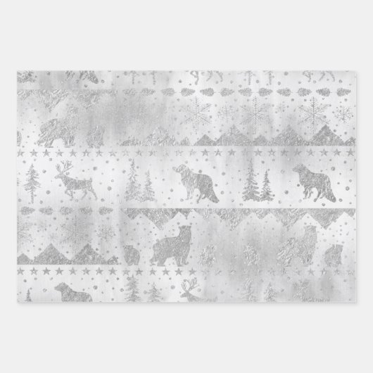 Scandinavische winterdieren in het zeeniveau inpakpapier vel (Voorkant 3)