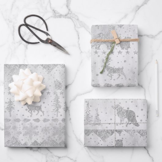 Scandinavische winterdieren in het zeeniveau inpakpapier vel (Voorkant)