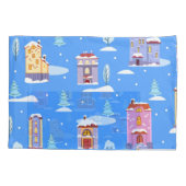 Scandinavische winterhuizen sneeuwpatroon kussensloop (Achterkant)