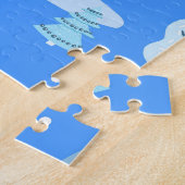 Scandinavische winterhuizen sneeuwpatroon legpuzzel (Zijkant)