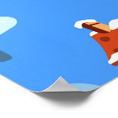Scandinavische winterhuizen sneeuwpatroon poster (Hoek)