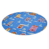 Scandinavische winterhuizen sneeuwpatroon snijplank (Hoek)