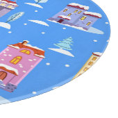 Scandinavische winterhuizen sneeuwpatroon snijplank (Hoek)