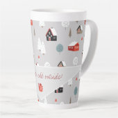 Scandinavische winterpatroon typografie latte mok (Rechterhoek)