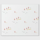 Scandinavische winterpine-kerstcadeautjes cadeaupapier (Vlak)