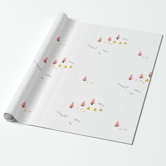 Scandinavische winterpine-kerstcadeautjes cadeaupapier (Uitgerold)