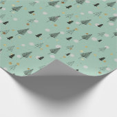 Scandinavische winterpingbomen cadeaupapier (Hoek)