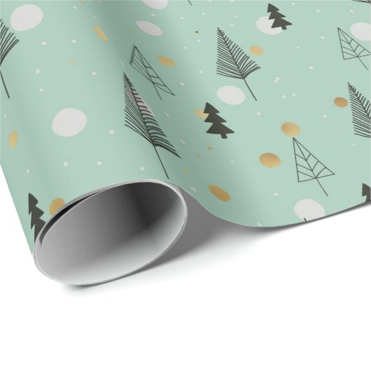 Scandinavische winterpingbomen cadeaupapier (Rol Hoek)