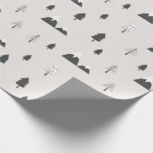 Scandinavische wintervakantiescene minimaal cadeaupapier (Hoek)