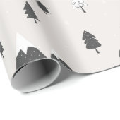 Scandinavische wintervakantiescene minimaal cadeaupapier (Rol Hoek)