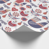 Scandinavische wintervogels cadeaupapier (Hoek)