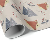 Scandinavische Wintervos & Hulstbos Cadeaupapier (Rol Hoek)