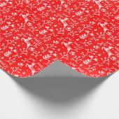Scandinavische witte rendierFloral kerstmis Cadeaupapier (Hoek)