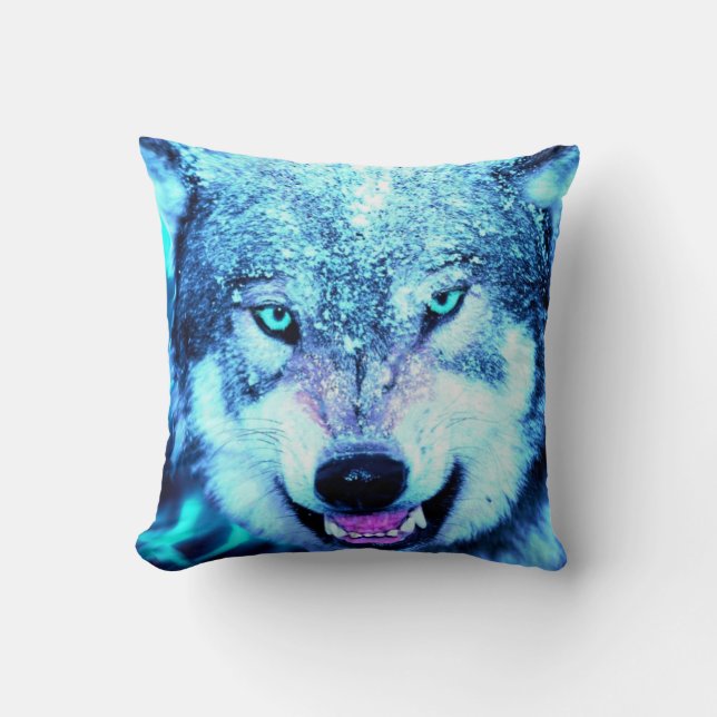 Scandinavische wolf kussen (Voorkant)