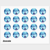 Scandinavische wolf ronde sticker (Vel)