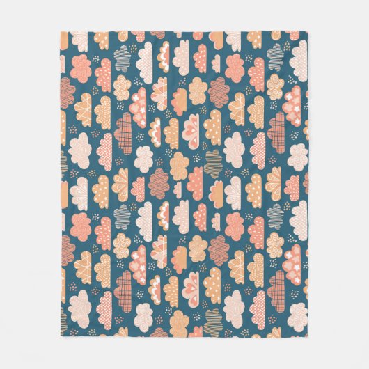 Scandinavische wolken: gouden kinderachtige patron fleece deken (Voorkant)