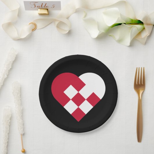 Scandinavische Yule Hear Papieren Bordje (Huwelijk)