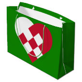 Scandinavische Yule Heart Gift Bag - Groot Cadeauzakje (Achterkant Gekanteld)