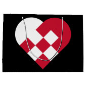 Scandinavische Yule Heart Gift Bag - Groot Cadeauzakje (Achterkant)